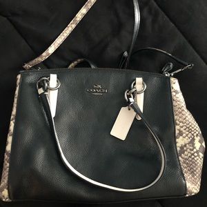 Coach python Embossed leather bag.